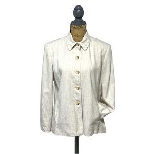 431 - VINTAGE CLEO CREAM BLAZER - 54% LINEN